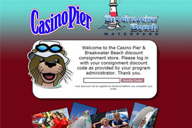 Screenshot of the Casino Pier Corporate Sales website