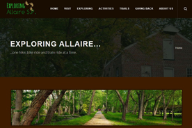 Screenshot of the Exploring Allaire State Park website