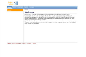 Screenshot of the ProjectBill CMS website